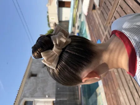 Pinces chignon noeud beige